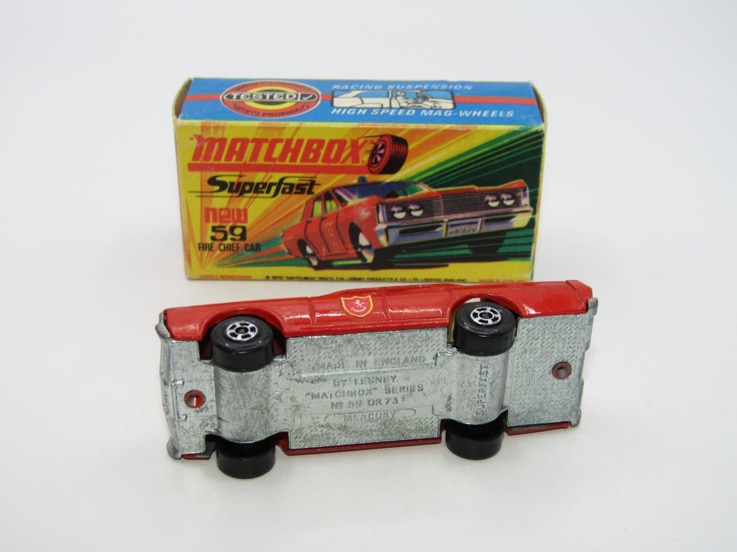 Matchbox Superfast 59B Mercury Fire Chief Car Square Label & Shield Labels