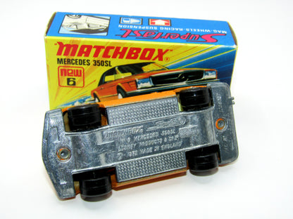Matchbox Superfast 6B Mercedes 350SL Orange, 5 Spoke Wheels