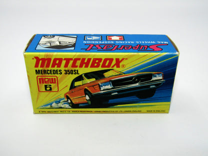 Matchbox Superfast 6B Mercedes 350SL Orange, 5 Spoke Wheels