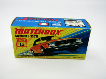 Matchbox Superfast 6B Mercedes 350SL Orange, 5 Spoke Wheels