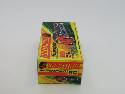 Matchbox Superfast 59B Mercury Fire Chief Car Square Label & Shield Labels