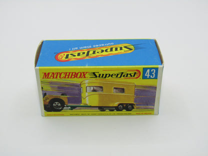 Matchbox Superfast 43A Pony Trailer Centre Cut Wheels Pony Label GREY Base