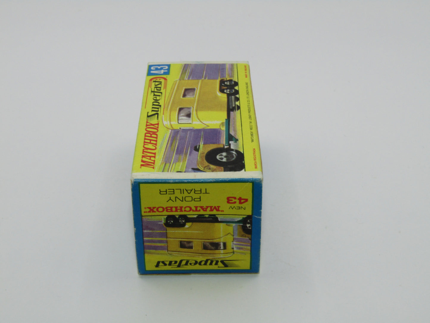 Matchbox Superfast 43A Pony Trailer Centre Cut Wheels Pony Label GREY Base
