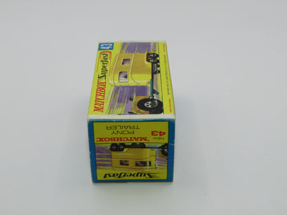 Matchbox Superfast 43A Pony Trailer Centre Cut Wheels Pony Label GREY Base