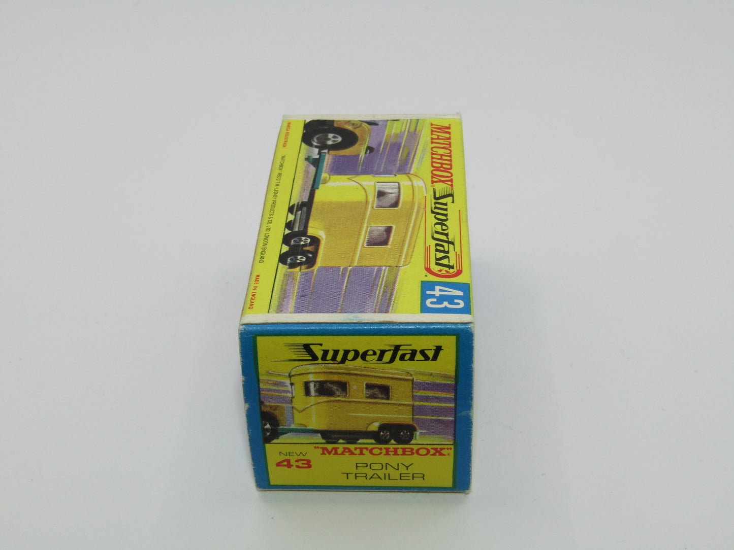 Matchbox Superfast 43A Pony Trailer Centre Cut Wheels Pony Label GREY Base
