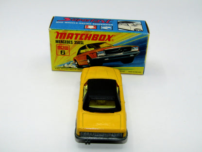 Matchbox Superfast 6B Mercedes 350SL LIGHT Yellow 5 Arch wheels