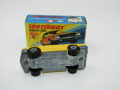 Matchbox Superfast 6B Mercedes 350SL LIGHT Yellow 5 Arch wheels
