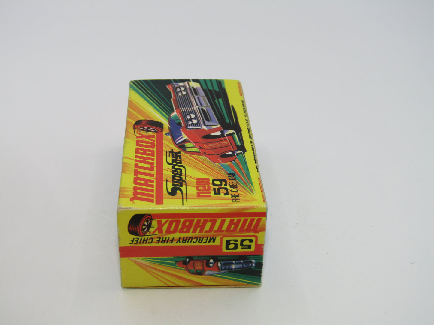 Matchbox Superfast 59B Mercury Fire Chief Car BRIGHT Fire Chief Label