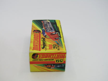 Matchbox Superfast 59B Mercury Fire Chief Car BRIGHT Fire Chief Label