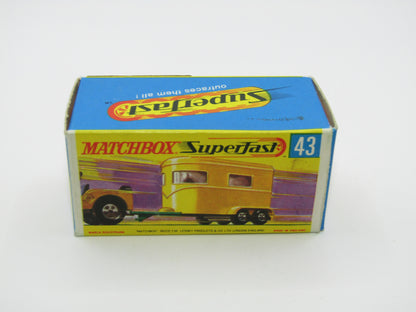 Matchbox Superfast 43A Pony Trailer Dot Dash Wheels Unpainted Base Green Door