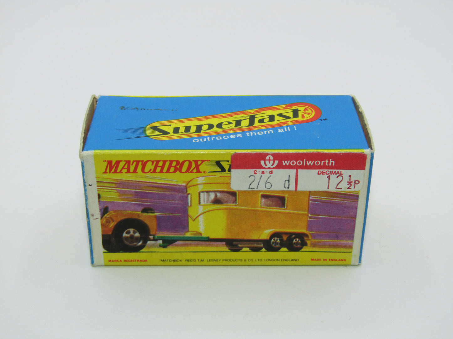 Matchbox Superfast 43A Pony Trailer Dot Dash Wheels Unpainted Base Green Door