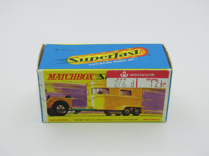 Matchbox Superfast 43A Pony Trailer Dot Dash Wheels Unpainted Base Green Door
