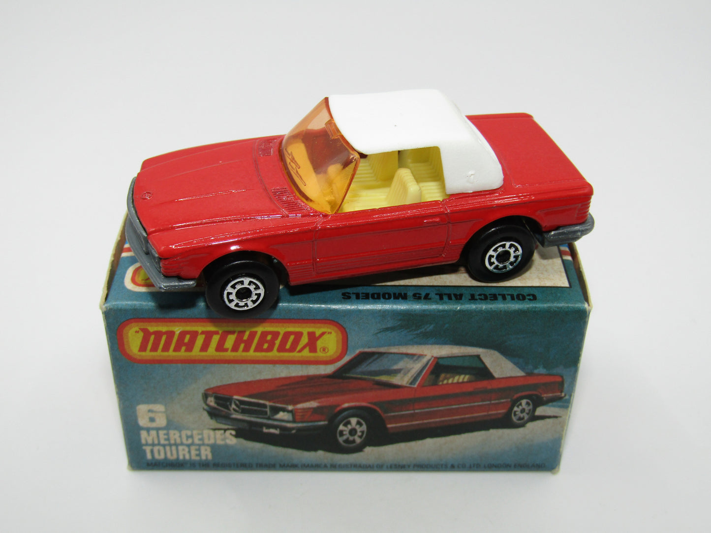 Matchbox Superfast 6B Mercedes 350SL Red Amber Windows 5 Arch Wheels