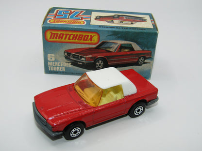 Matchbox Superfast 6B Mercedes 350SL Red Amber Windows 5 Arch Wheels