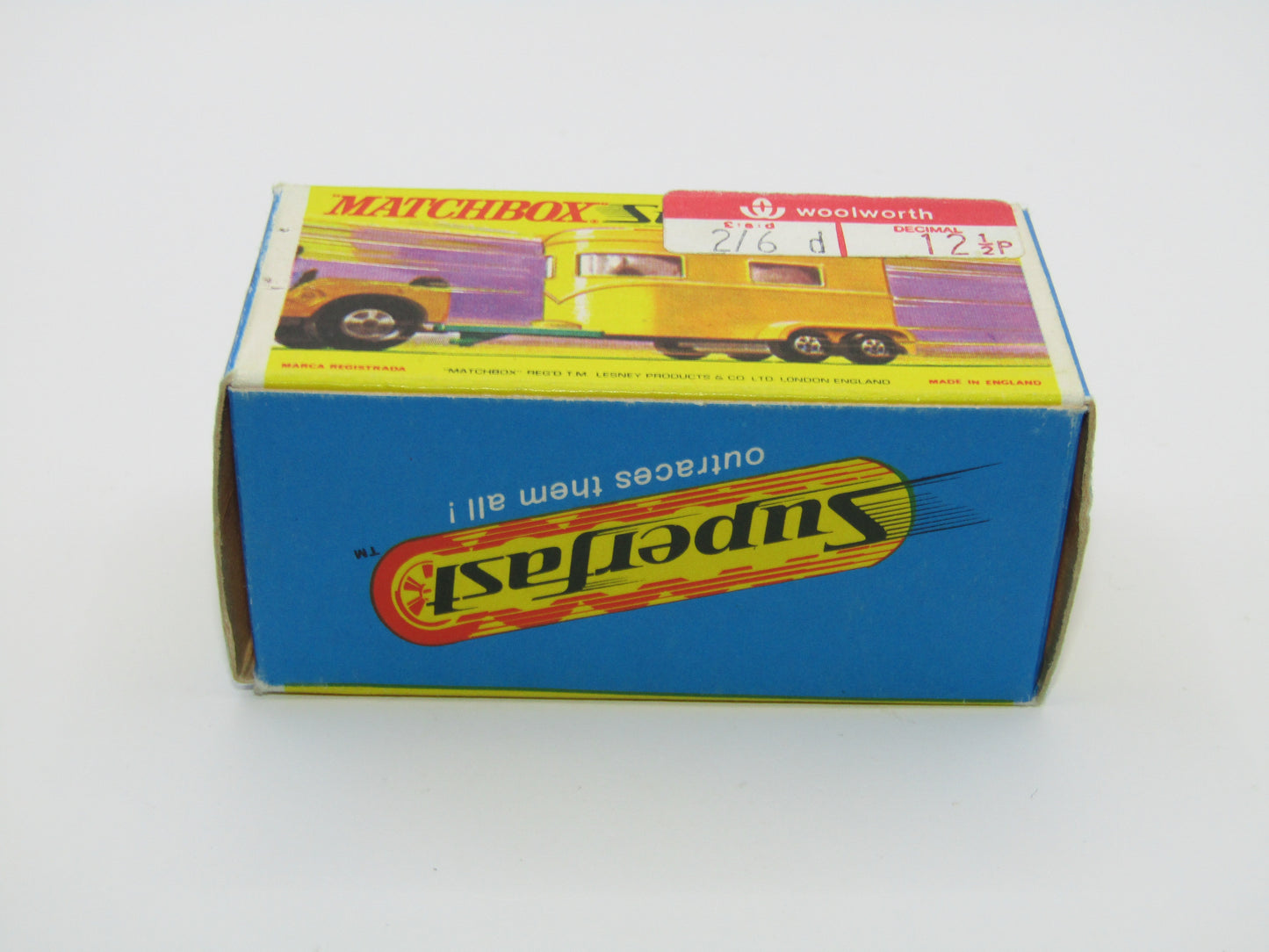 Matchbox Superfast 43A Pony Trailer Dot Dash Wheels Unpainted Base Green Door