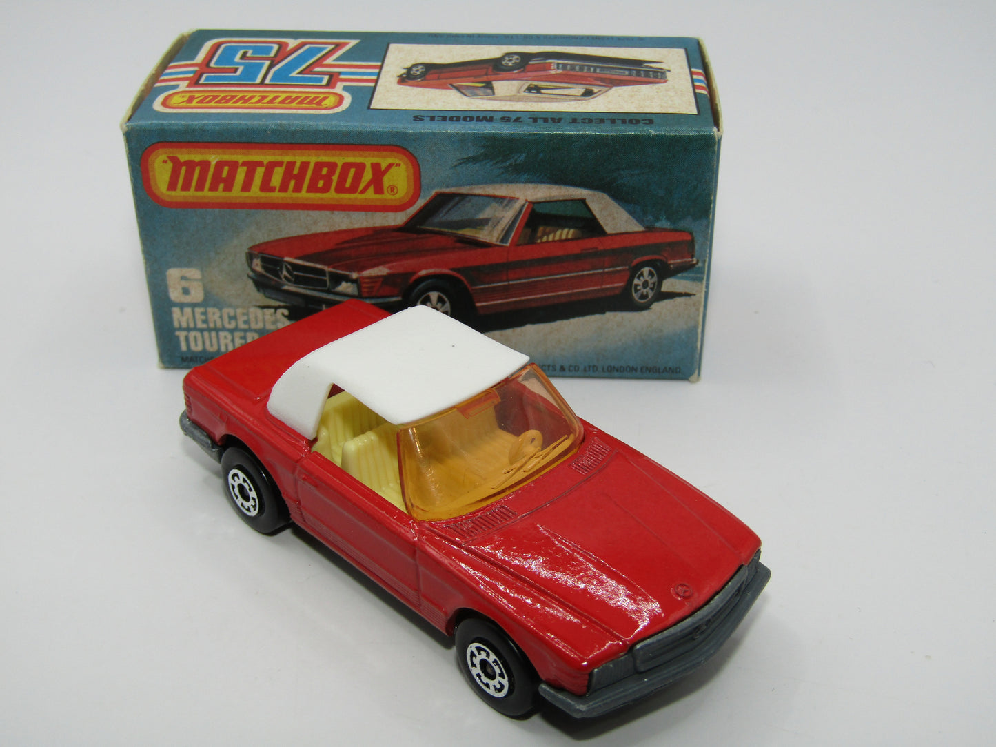 Matchbox Superfast 6B Mercedes 350SL Red Amber Windows 5 Arch Wheels