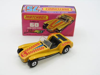 Matchbox Superfast 60B Lotus Super Seven Streakers Issue Darker Yellow