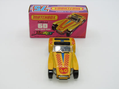 Matchbox Superfast 60B Lotus Super Seven Streakers Issue Darker Yellow