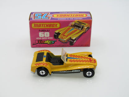 Matchbox Superfast 60B Lotus Super Seven Streakers Issue Darker Yellow