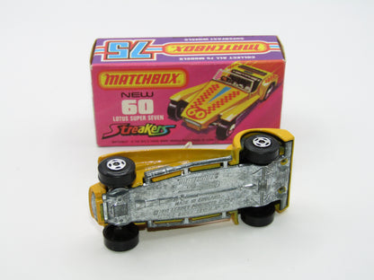 Matchbox Superfast 60B Lotus Super Seven Streakers Issue Darker Yellow
