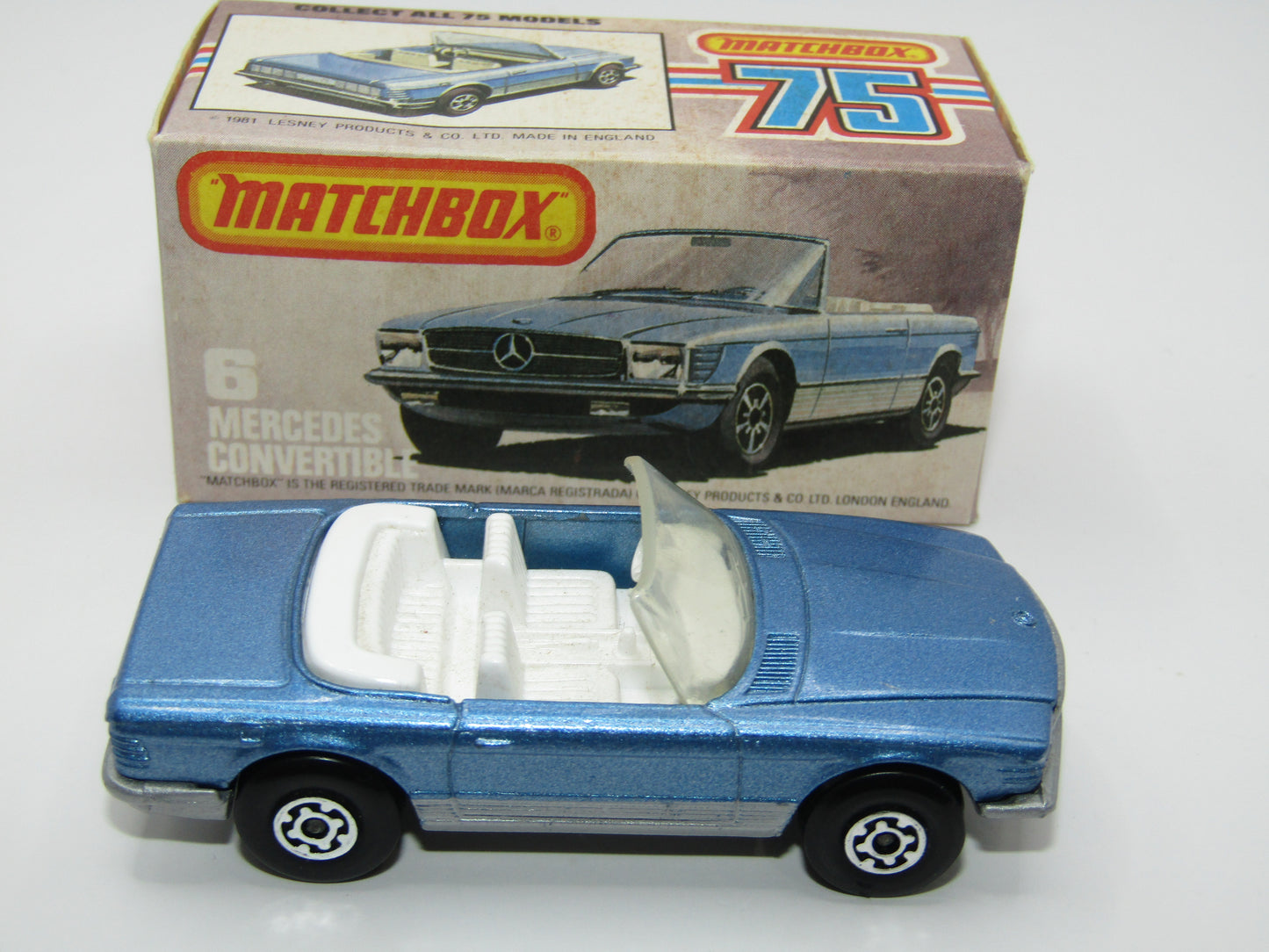 Matchbox Superfast 6B Mercedes 350SL Convertible MALTESE CROSS wheels