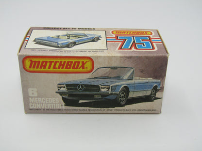 Matchbox Superfast 6B Mercedes 350SL Convertible MALTESE CROSS wheels