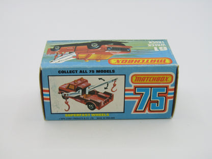 Matchbox Superfast 61B Wreck Truck Red, GREEN Booms, Red Hooks
