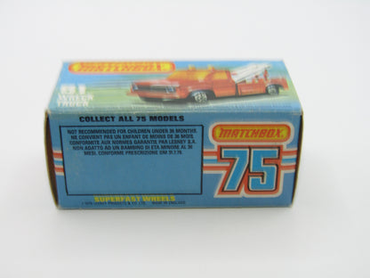 Matchbox Superfast 61B Wreck Truck Red, GREEN Booms, Red Hooks