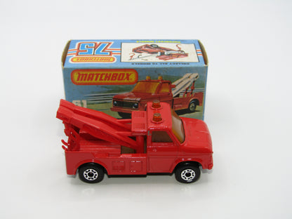 Matchbox Superfast 61B Wreck Truck Red, Red Boom, Red Hooks, GREY Base