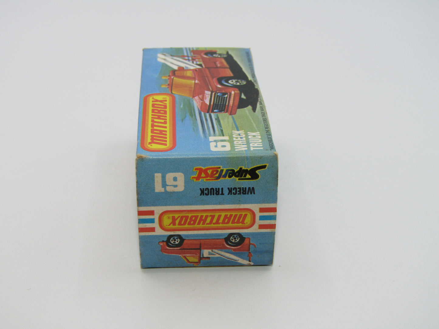 Matchbox Superfast 61B Wreck Truck Red, Red Boom, Red Hooks, GREY Base