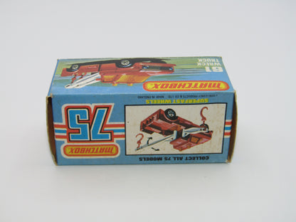 Matchbox Superfast 61B Wreck Truck Red, Red Boom, Red Hooks, GREY Base