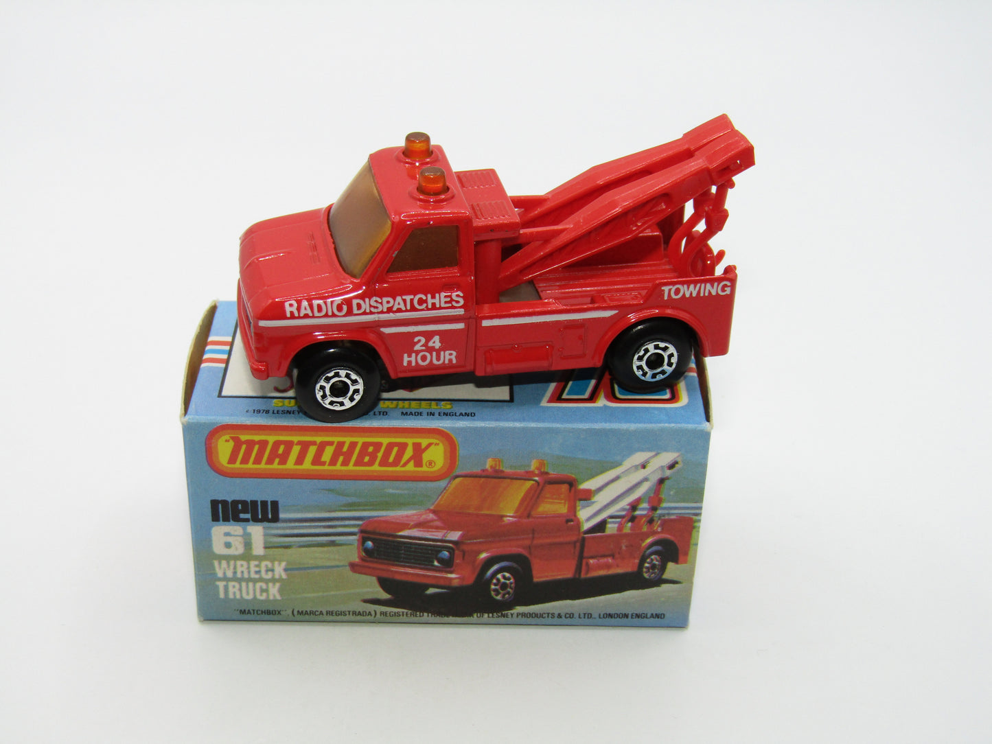 Matchbox Superfast 61B Wreck Truck Radio Dispatches RED BOOM, RED HOOK