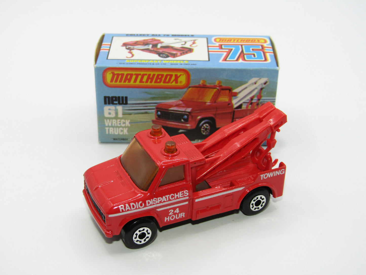 Matchbox Superfast 61B Wreck Truck Radio Dispatches RED BOOM, RED HOOK