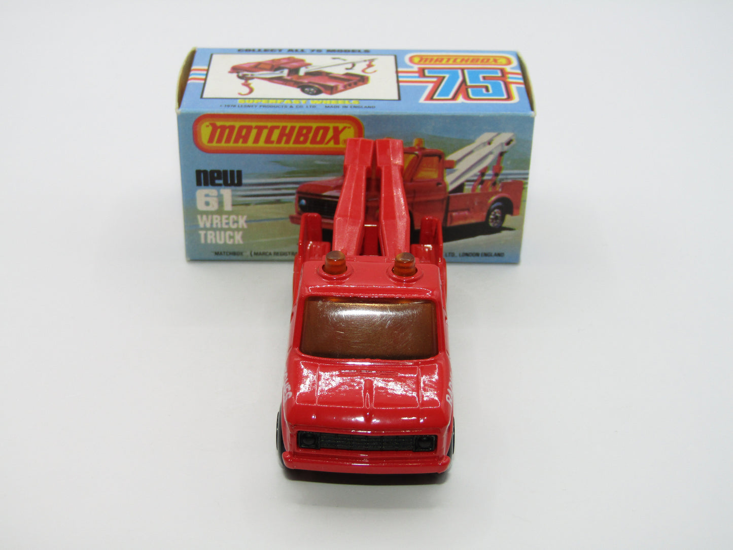 Matchbox Superfast 61B Wreck Truck Radio Dispatches RED BOOM, RED HOOK