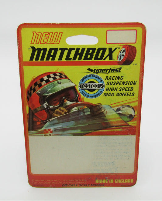 Matchbox Superfast Unused Factory 1970 Blister Card