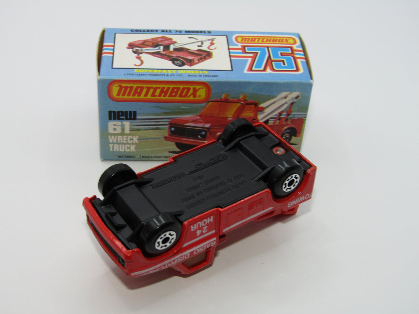 Matchbox Superfast 61B Wreck Truck Radio Dispatches RED BOOM, RED HOOK