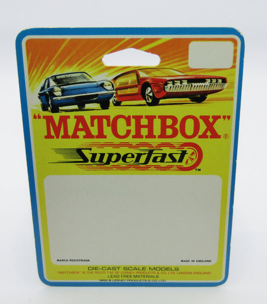 Matchbox Superfast Unused European Factory 1969 Blister Card