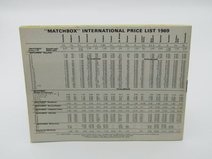 Matchbox 1969 Collectors Catalogue Second UK Edition