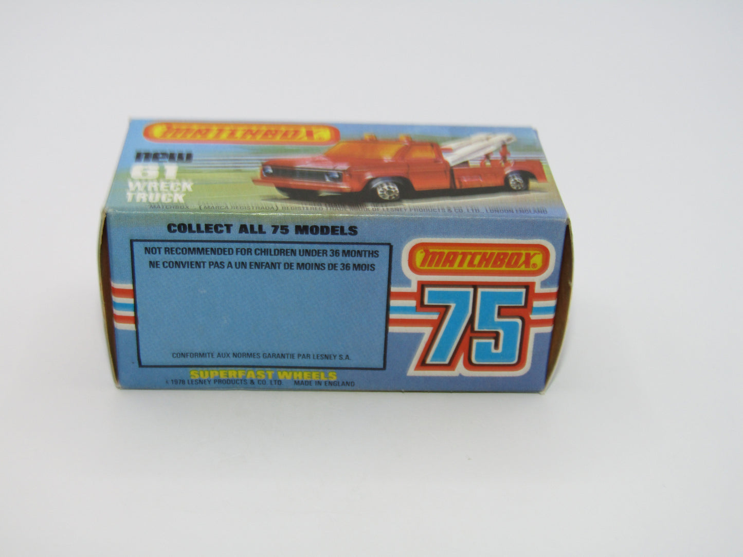Matchbox Superfast 61B Wreck Truck Radio Dispatches RED BOOM, Black Hooks