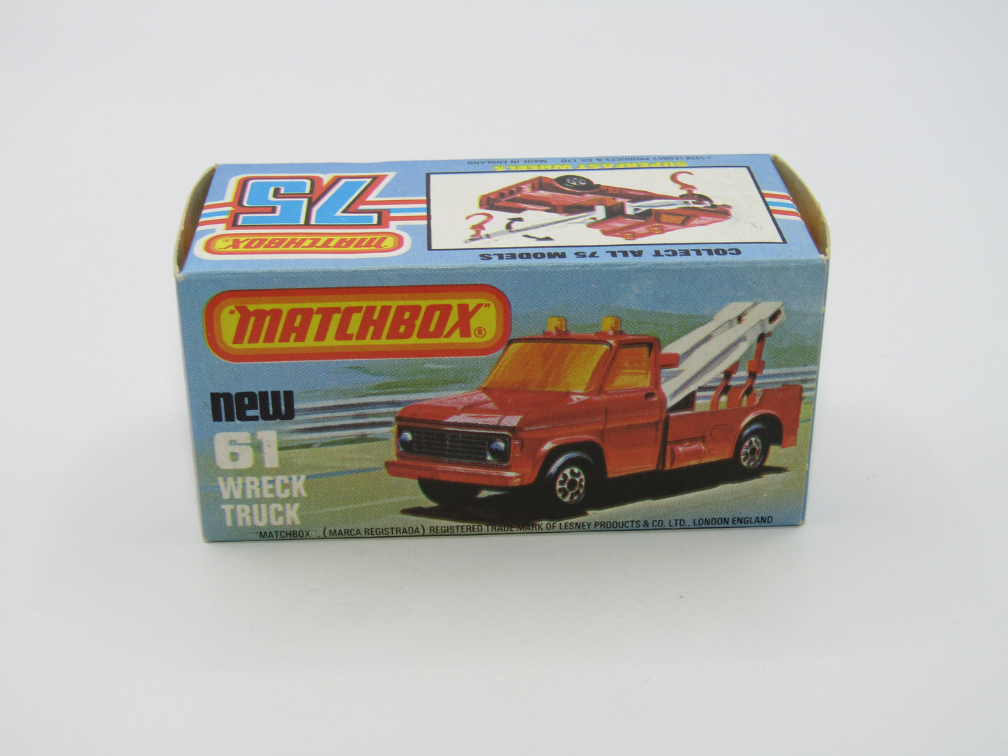 Matchbox Superfast 61B Wreck Truck Yellow CORAL PINK Booms UNPAINTED Base