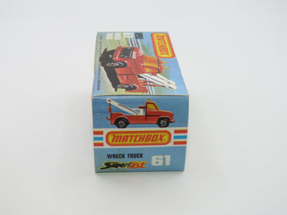 Matchbox Superfast 61B Wreck Truck Yellow CORAL PINK Booms UNPAINTED Base