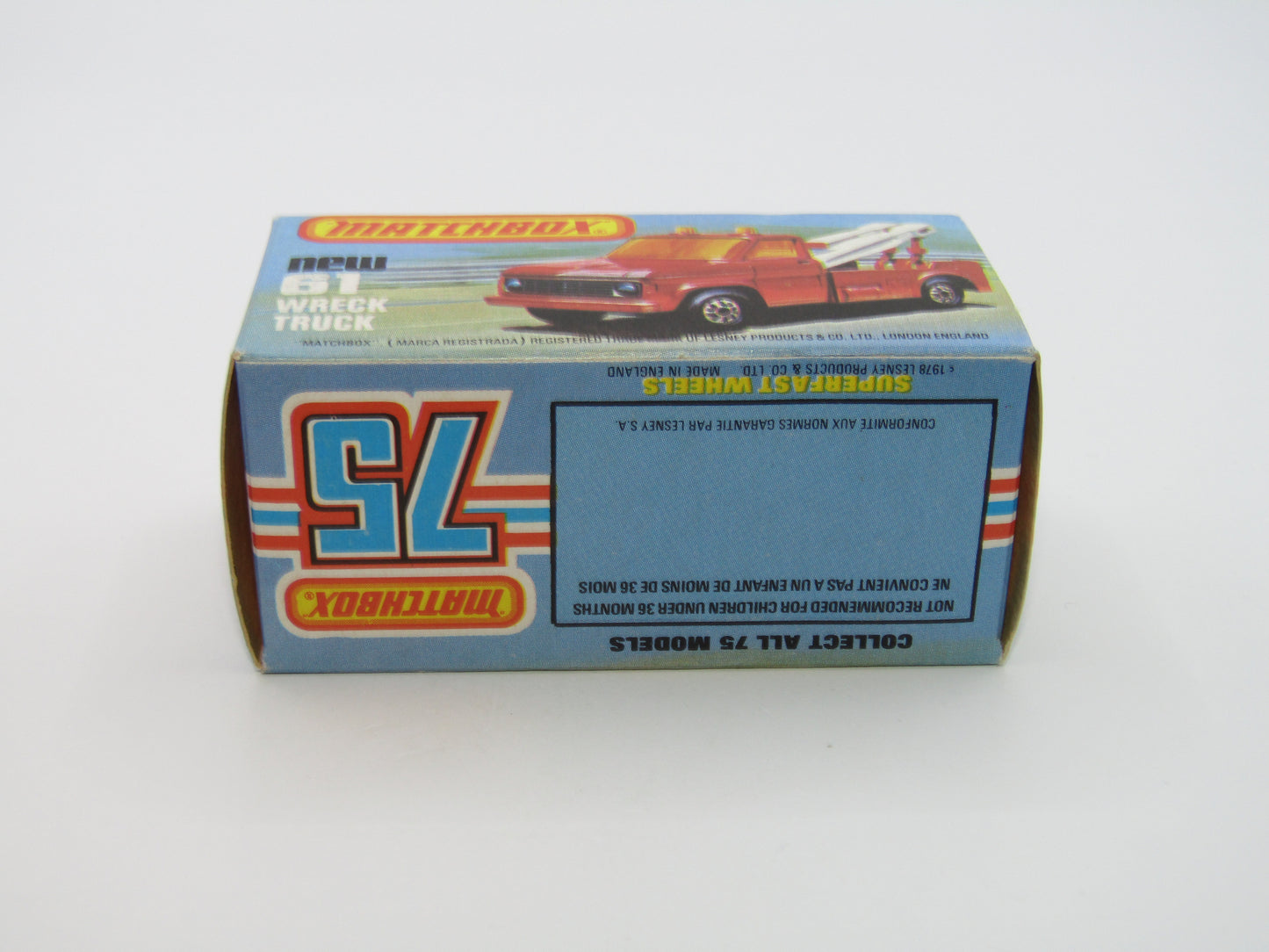 Matchbox Superfast 61B Wreck Truck Yellow CORAL PINK Booms UNPAINTED Base