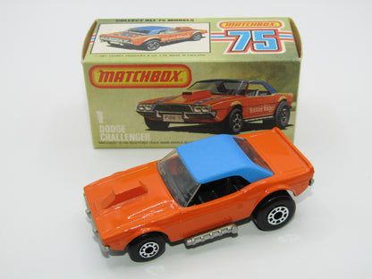Matchbox Superfast 1D Dodge Challenger "Revin Rebel" Blue Roof NO TAMPO Silver Base