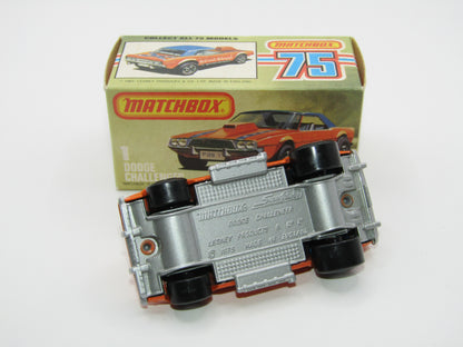 Matchbox Superfast 1D Dodge Challenger "Revin Rebel" Blue Roof NO TAMPO Silver Base