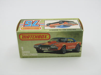 Matchbox Superfast 1D Dodge Challenger "Revin Rebel" Blue Roof NO TAMPO Silver Base