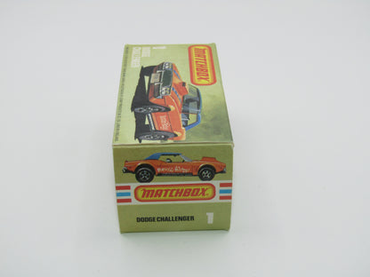 Matchbox Superfast 1D Dodge Challenger "Revin Rebel" Blue Roof NO TAMPO Silver Base