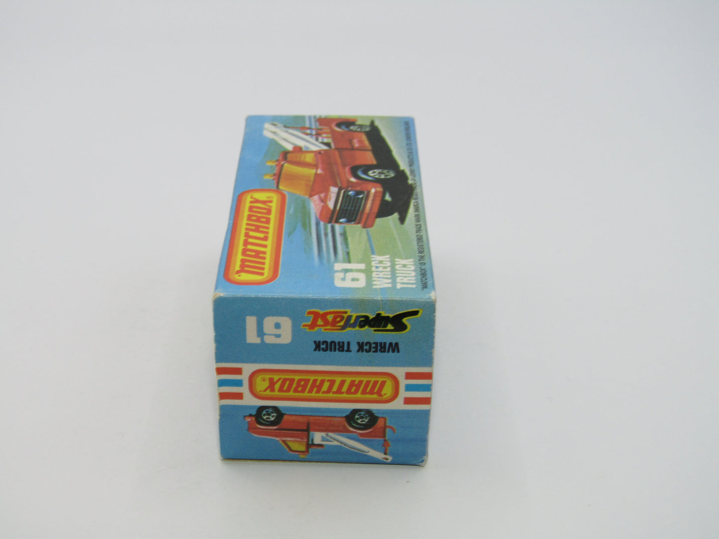 Matchbox Superfast 61B Wreck Truck LEMON YELLOW White Booms, BLACK Hooks