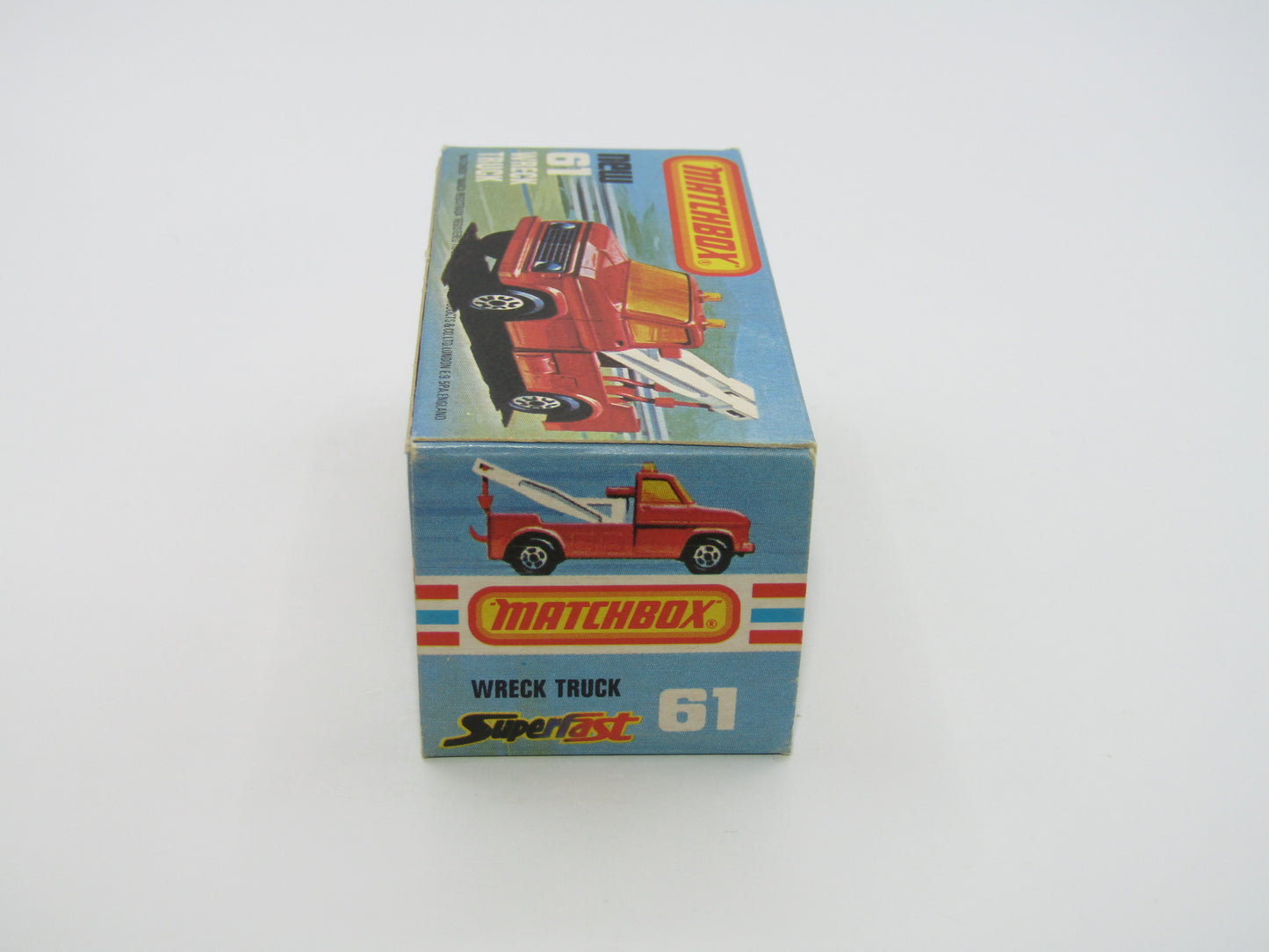 Matchbox Superfast 61B Wreck Truck VERY DARK YELLOW White Booms Red Hooks