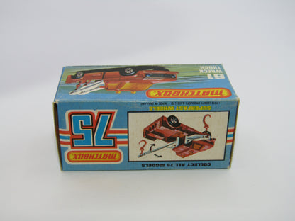 Matchbox Superfast 61B Wreck Truck Yellow Red Booms Black Hooks Unpainted Base