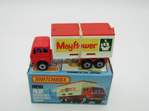 Matchbox Superfast 42C Mercedes Container Truck MAYFLOWER Labels